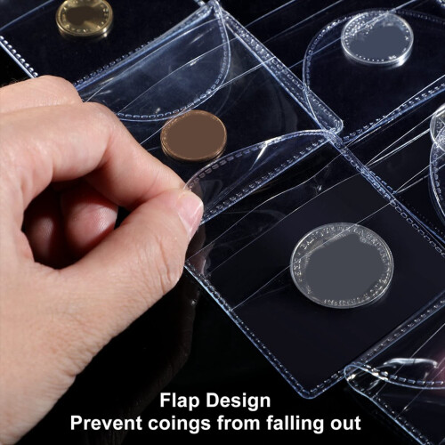 100 unidades de bolso único para moedas, capas plásticas transparentes individuais de 2 polegadas 2