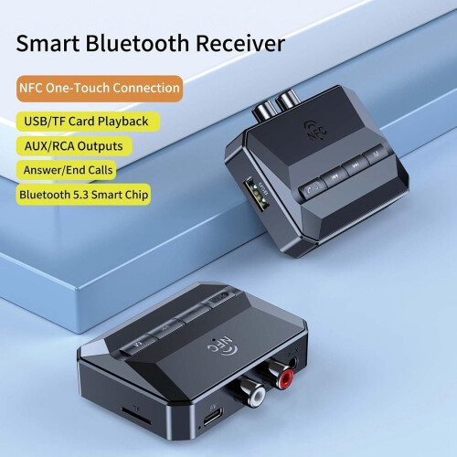 NFC Bluetooth Receiver, Bluetooth 5.3 AUX Adapter for Car, for Music 1