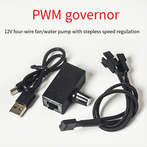 12 V 4-poliger PWM-Lüfterregler mit 1-zu-2-Adapterkabel 1