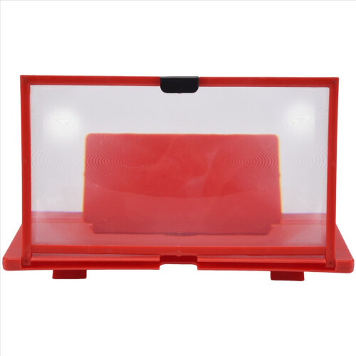 Lupa de tela de celular de 12 polegadas com suporte de mesa vermelho para jogos 1
