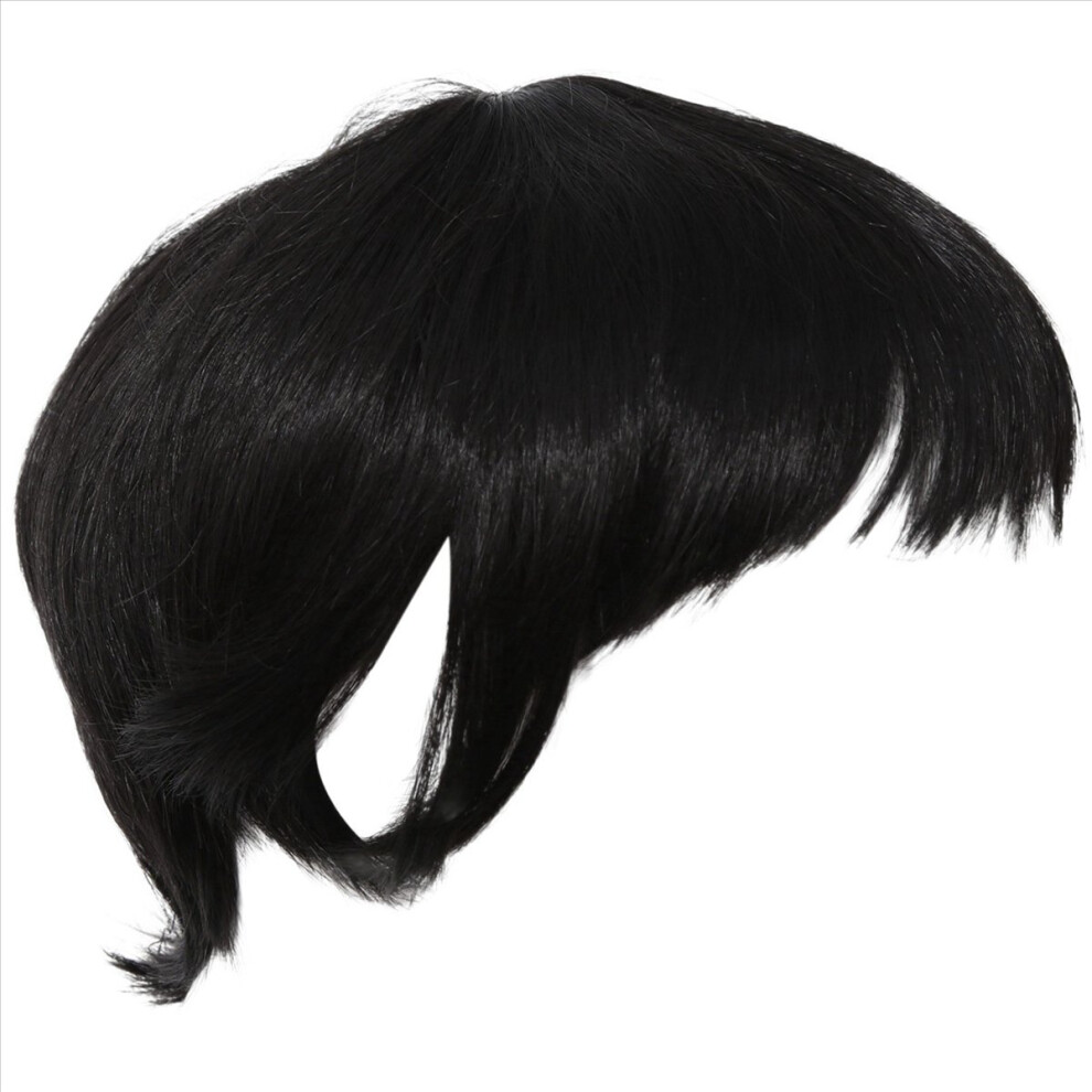 Markenlos Unisex Black Mens Short Straight Full Wig