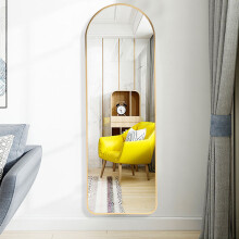 Gold Arch Wall-Mounted Full Length Mirror, 40cm W x 120cm H