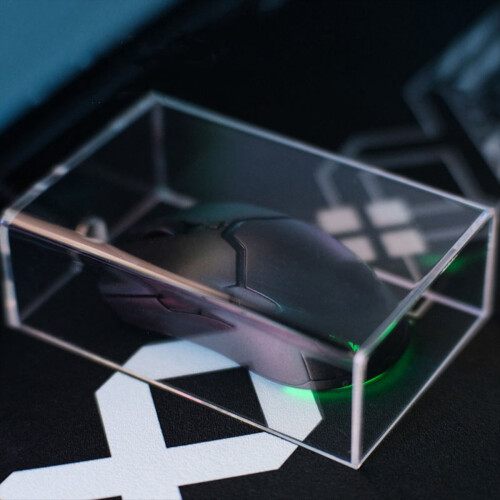 Acrylic Computer Mouse Dust Cover Transparent Air Cover Dustproof 2