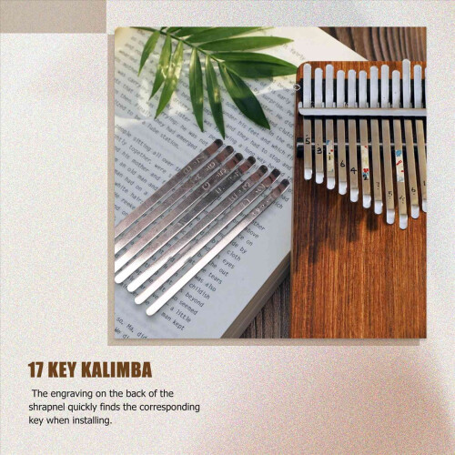 17 πλήκτρα Kalimba για πιάνο αντίχειρα, κλειδιά DIY + γέφυρα + κιτ κουρδίσματος 2
