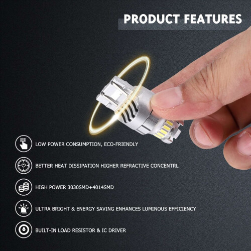 2 τεμάχια λάμπα αυτοκινήτου T20 7440 W21W LED Canbus φώτα οπισθοπορείας 7443 LED 2