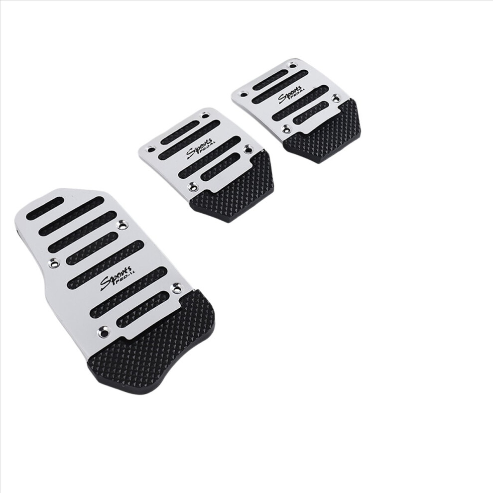 3Pcs Gas Pedal Break Pedal Cover For Manual Transmission Car Silver 4851013635101