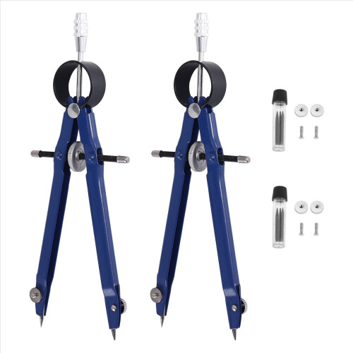 2 Pack Drafting Compass with Lock Math Bow Compass Drawing Metal 2