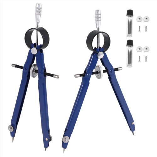 2 Pack Drafting Compass with Lock Math Bow Compass Drawing Metal 1