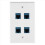Επιτοίχια πλάκα Ethernet 4 θυρών για συσκευές Ethernet Cat7/6/6E/5/5E - Μπλε 1