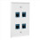 Επιτοίχια πλάκα Ethernet 4 θυρών για συσκευές Ethernet Cat7/6/6E/5/5E - Μπλε 2