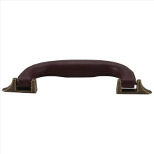 Brown Leather Box Luggage Toolbox Trolley Case Handle