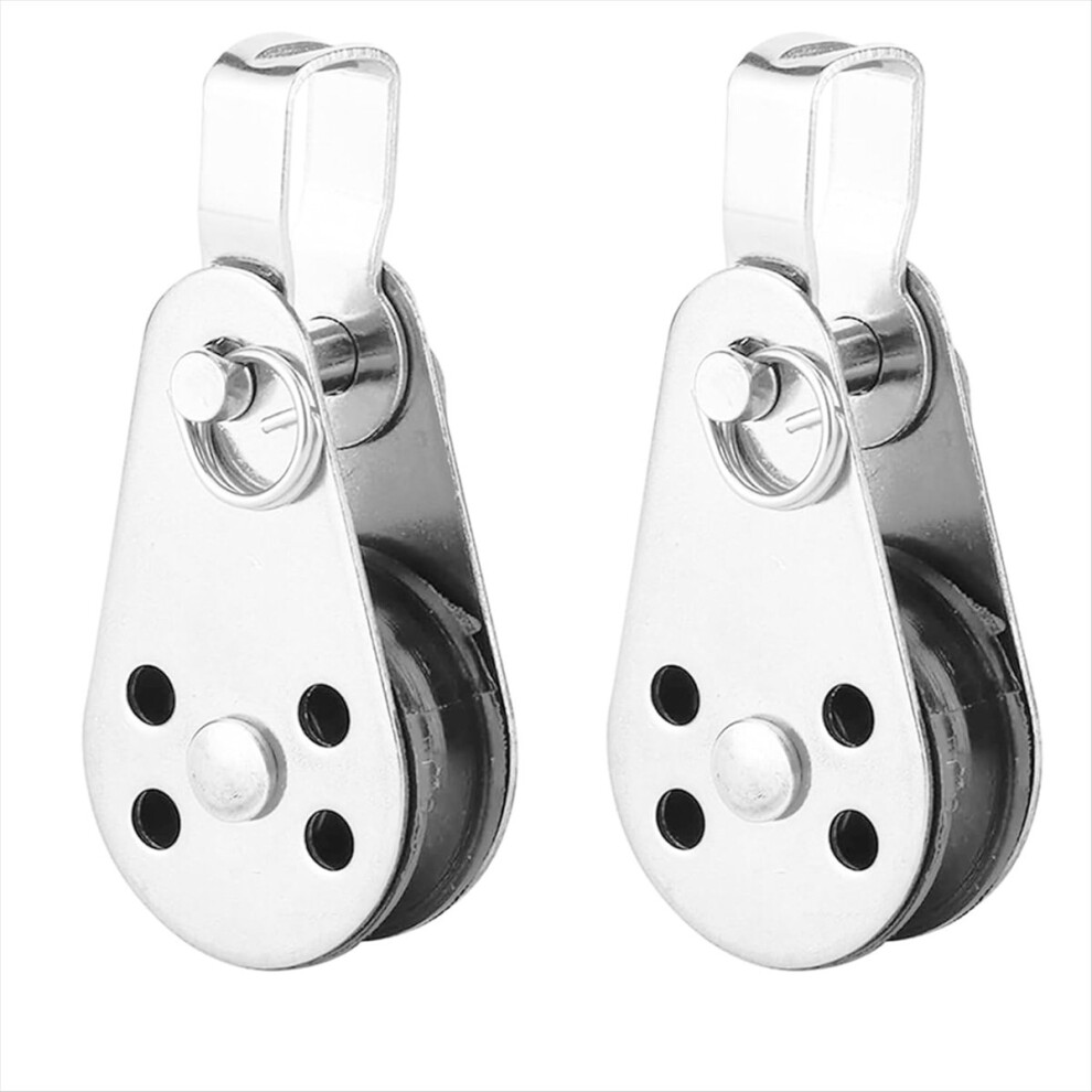 Sus316 Lifting Load Pulley Block Wheels Single Pulley 2Pcs 4851013642574