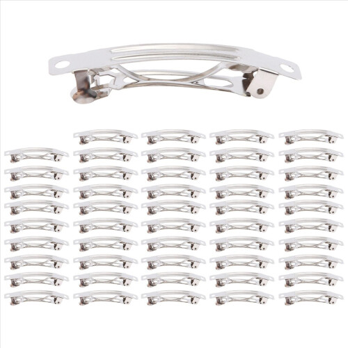 50 fermagli per capelli in metallo francese da 50 mm, con fiocchi - Argento 2