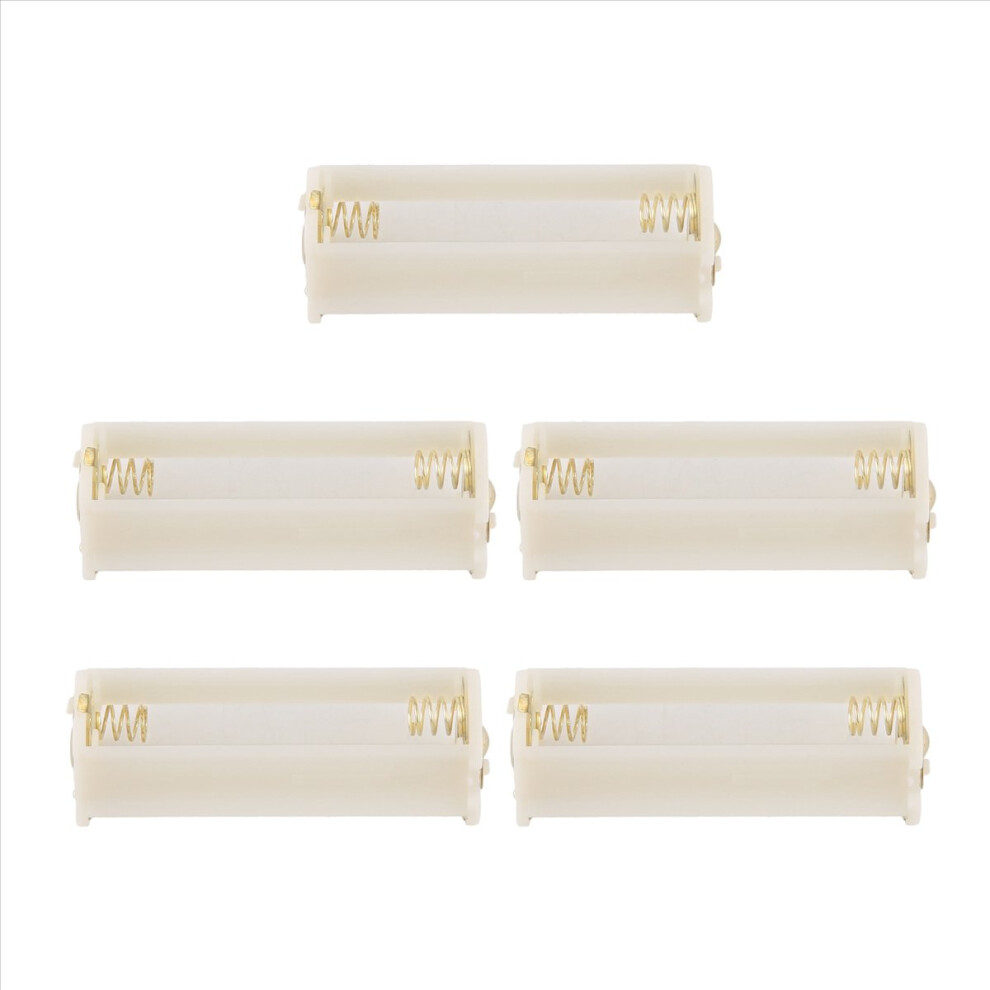 5Pcs Round 3X 1.5V Aaa Battery Holder Case Box Container White 4852580969750