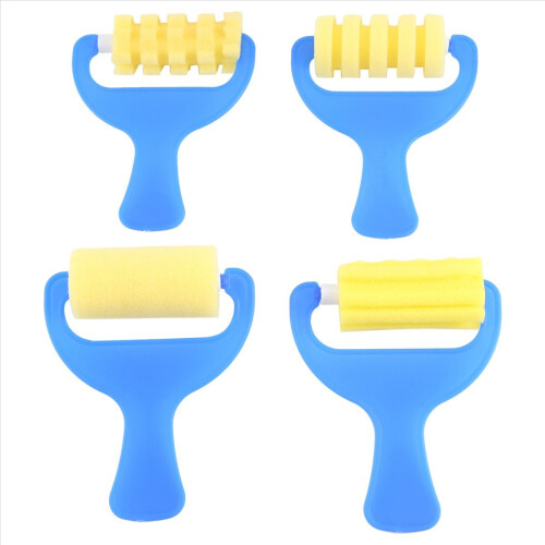 Set van 4 sponsverfrollers, DIY-schilderkwasten voor kinderen 1