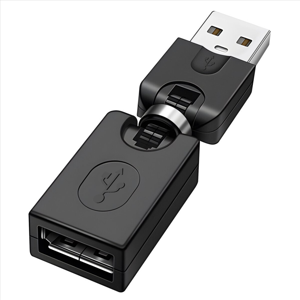 Usb2.0 360Degree Rotation Extension Adapter(Black) Black 4852580975294