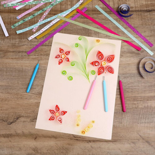 Κιτ Quilling 4 τεμαχίων Εργαλείο Quilling για Χειροτεχνίες με Λουλούδια από Χάρτινο Χαρτί 1