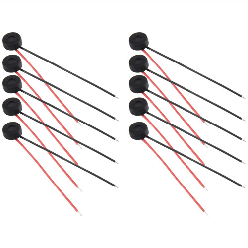 Sourcingmap 3 Microfoni A Condensatore Elettrete - Diametro 6mm X Spessore 3.5mm, Cavo 3.2m, Rosso E Nero