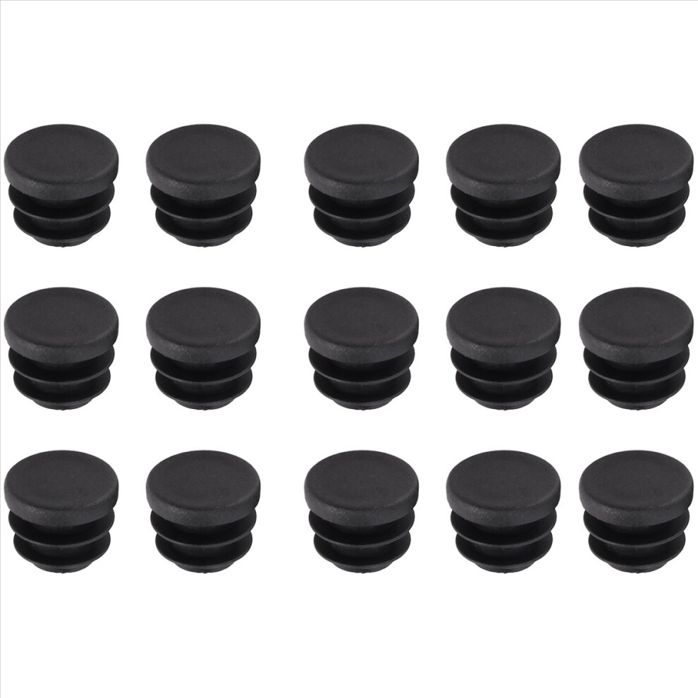 15Pcs Black Plastic Blanking End Cap Round Tube Insert Pipe Bung 16Mm 4852580980175