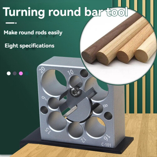 Wooden Round Rod Planer Woodworking Tools 8 Holes Dowel Maker 1