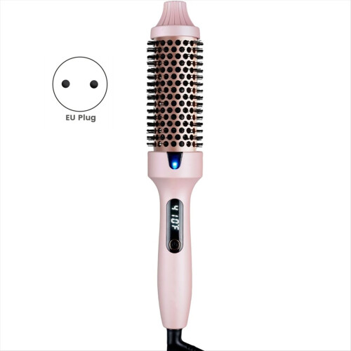 Curling Brush, Negative Ionic Heated Thermal Round Brush EU Plug 2