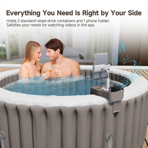 Adjustable Hot Tub Tray Table, Clip-on Pool Cup Holder Phone Holder 2