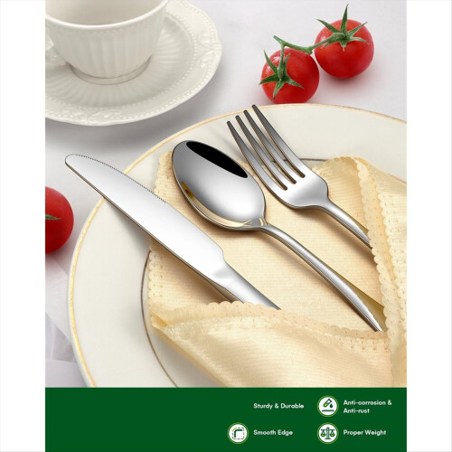 20 Piece Silverware Set, Stainless Steel Flatware Set for 4 1