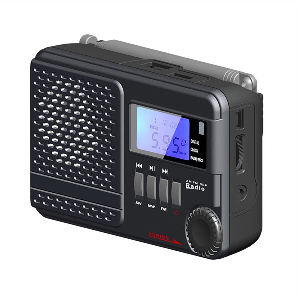 Portable Am/Fm/Sw Big Rechargeable Battery Operate Clock Radio 4853776005450