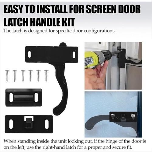 RV Screen Door Latch Handle Kit(Right Hand) and Door Slide 12In Panel 2