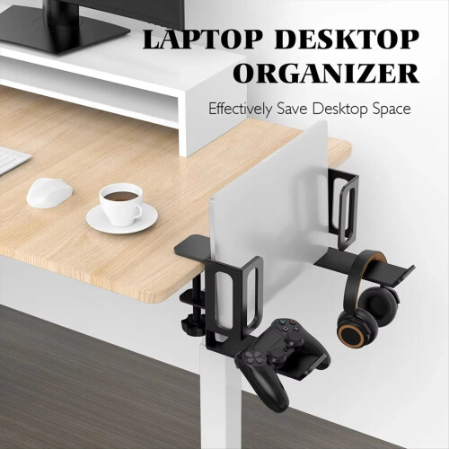 Supporto verticale per laptop, supporto per laptop da scrivania senza fori, bianco 2