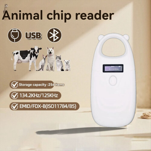 Handheld 134,2 KHz 125 kHz Tier RFID Reader Haustier Katze Hund Chip Scanner 1