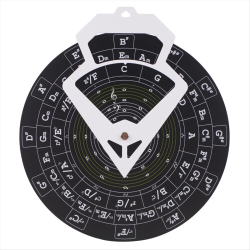 Κιθάρα Circle of Fifths Wheel Συγχορδία Κιθάρας Τροχός Μουσικής Συγχορδίας Μαύρο