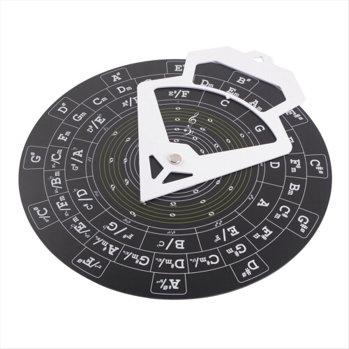 Κιθάρα Circle of Fifths Wheel Συγχορδία Κιθάρας Τροχός Μουσικής Συγχορδίας Μαύρο 2
