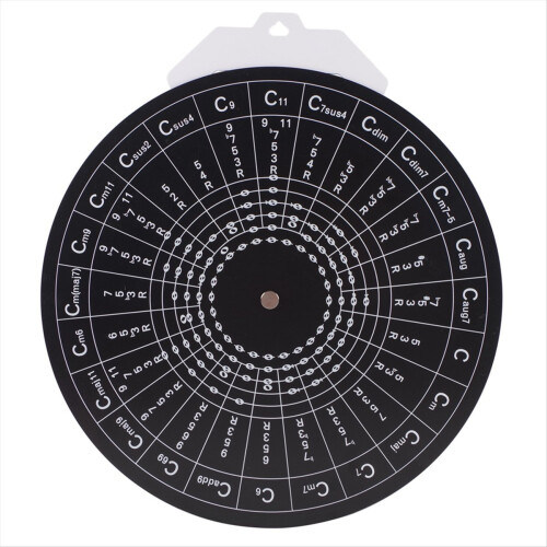 Κιθάρα Circle of Fifths Wheel Συγχορδία Κιθάρας Τροχός Μουσικής Συγχορδίας Μαύρο 1
