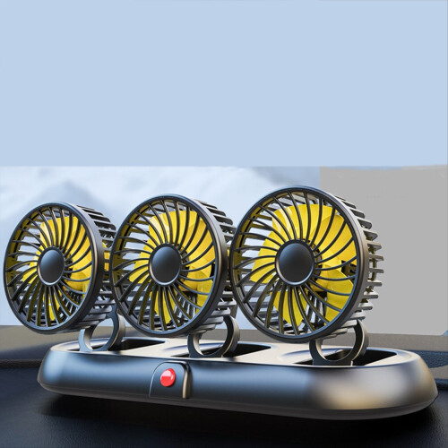 Ventilatore per auto da 12 V, ventilatore a tre teste, ventilatore portatile per raffreddamento automatico 1