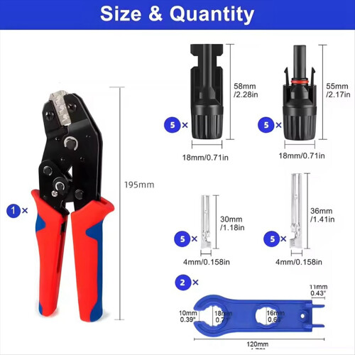 Conjunto de ferramentas de crimpagem solar Conector solar 2