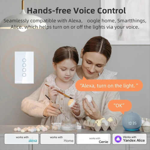 Διακόπτης αφής WiFi Smart Light 2500W 3 Gang με ουδέτερο καλώδιο C 1