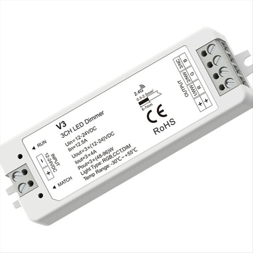 Ελεγκτής LED 3 καναλιών 2.4G DC12-24V με ρύθμιση έντασης 1
