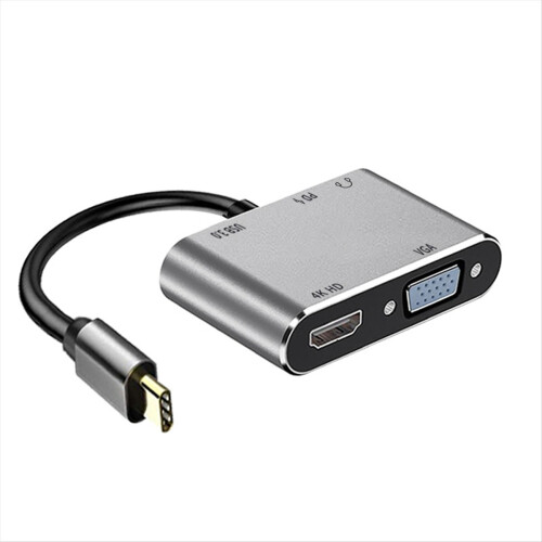 Σταθμός σύνδεσης 5 σε 1 με συμβατές θύρες VGA+USB+PD+ακουστικών