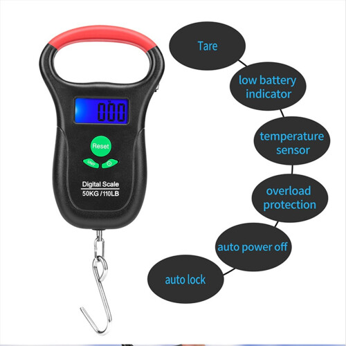 Balança de pesca digital portátil LCD de 50 kg 2
