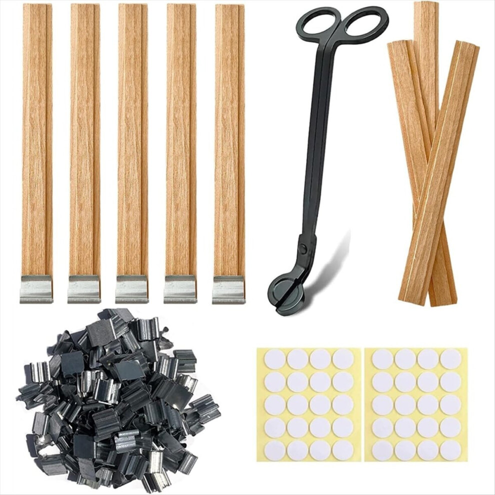40 sets houten kaarsenlonten en standaards 5,1 x 0,5 inch natuurlijke kaars