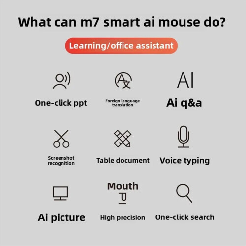 USB Rechargeable AI Wireless Mouse AI Voice Control Milk Tea Color 1