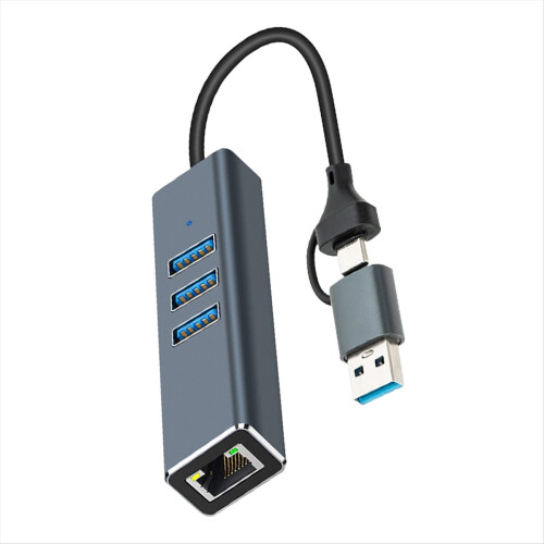 Σταθμός σύνδεσης USB/USB-C 1Gbps Hub Προσαρμογέας USB σε RJ45 1000Mbps 2