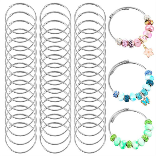 45 Pcs Snake Charm Bracelet Set Stainless Steel 2
