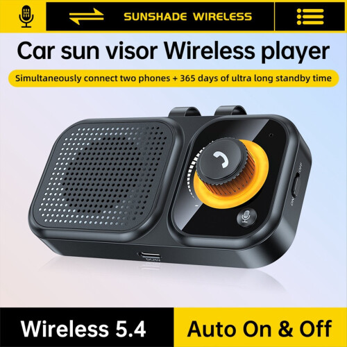 Bluetooth-luidspreker, handsfree auto, zonneklepclip, draadloze audio 2