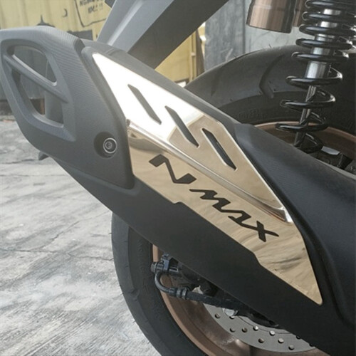 Motorrad Auspuff Abdeckung Dekoration für NMAX155 Silber 1