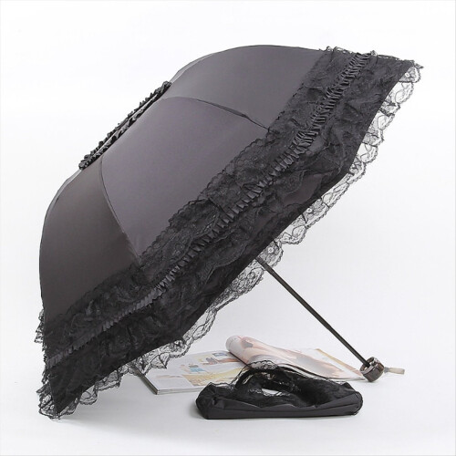 Ombrellone in pizzo nero 2