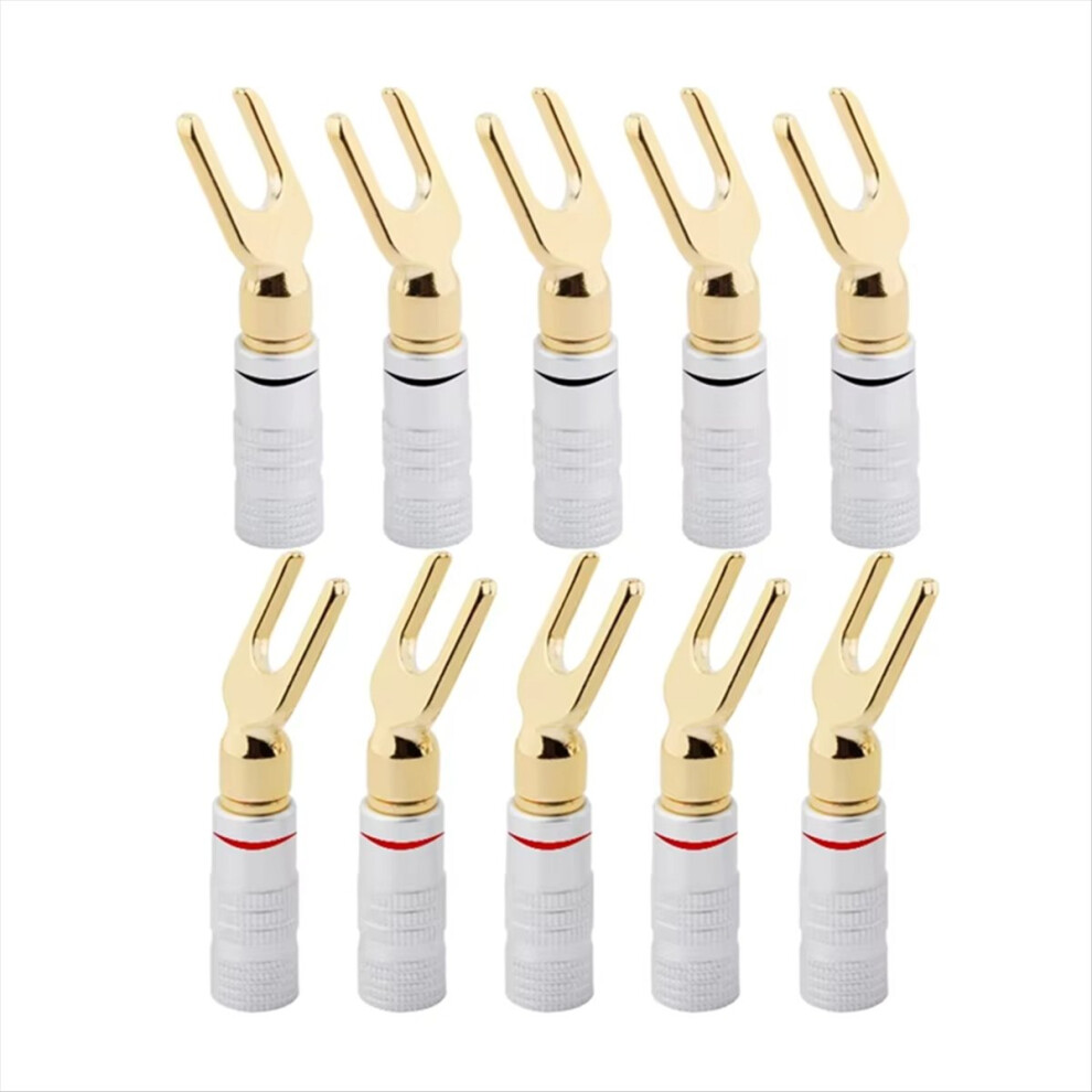 10Pcs Y/U Type Banana Plugs Speaker Audio Cable Wire Connector 4853776048648