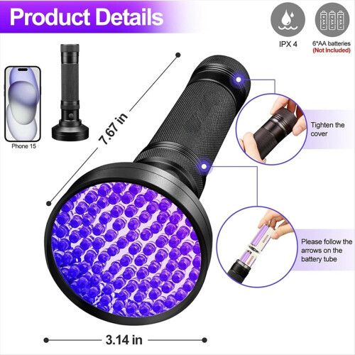 Detector de vazamento de ar condicionado automotivo com 100 LEDs e corante UV 2