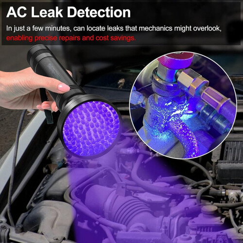 Detector de vazamento de ar condicionado automotivo com 100 LEDs e corante UV 1
